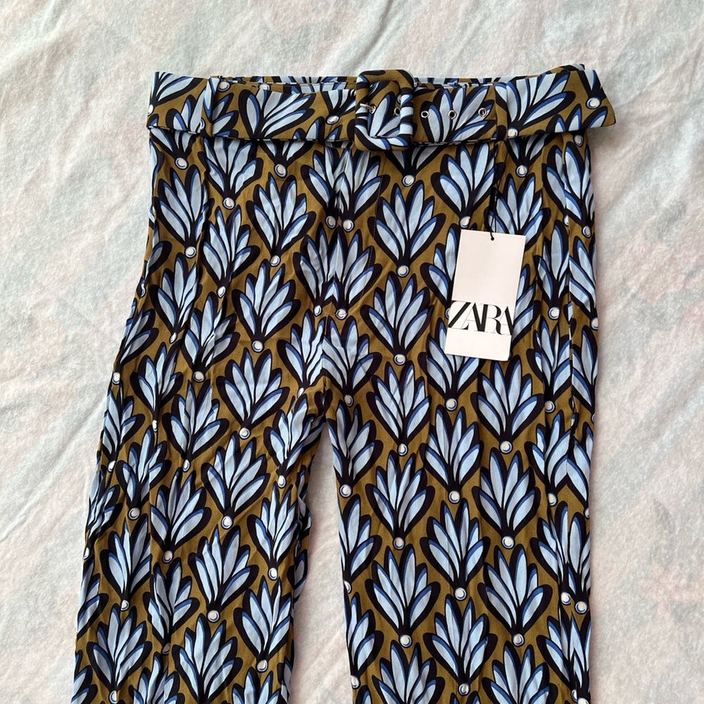 Zara Patterned Leggings - Blue & Brown - Picture 2 of 10